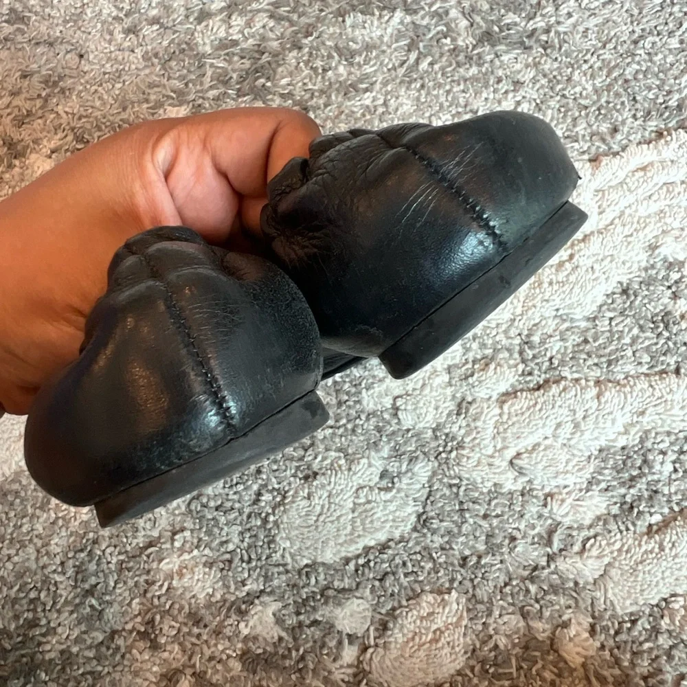 Tory Burch black leather Reva ballet flats - Picture 13 of 14